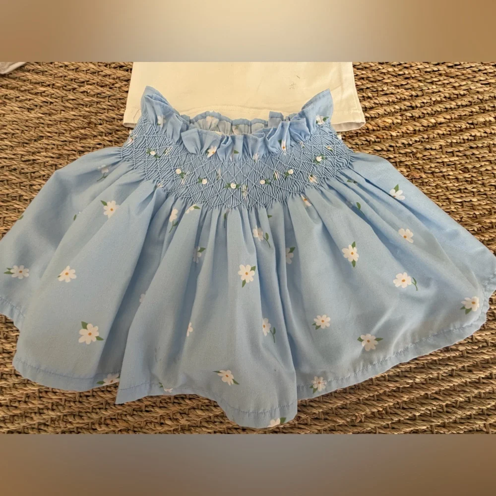Blue and Cream Kids Outfit Set